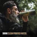 GRAYL Ultrapress 16.9 Oz Water Purifier & Filter Bottle for Hiking, Backpacking, Survival, Travel (Olive Drab)