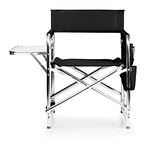 Picnic Time ONIVA - a Brand - Sports Chair with Side Table, Beach Chair, Camp Chair for Adults, (Black)