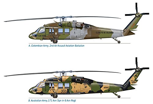 Italeri 1:72 Scale UH-60/MH-60 Black Hawk Night Raid Australian Decals Plastic Model Kit