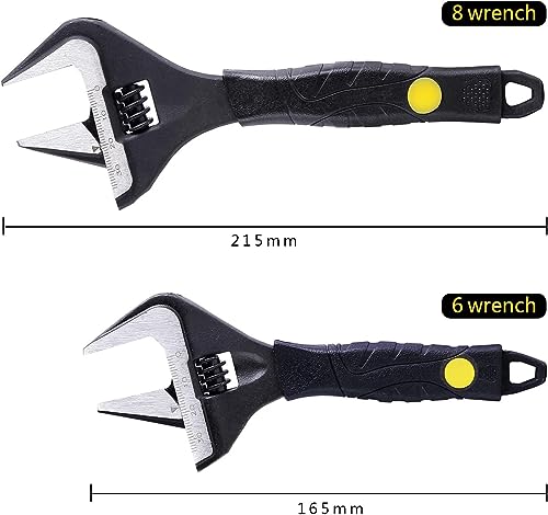 Zeguard Sharp-tec Adjustable Spanner Set, Wide Jaw Opening Adjustable Wrench, Plumbing Tools for Plumbers, 6"+8"+10"+12"