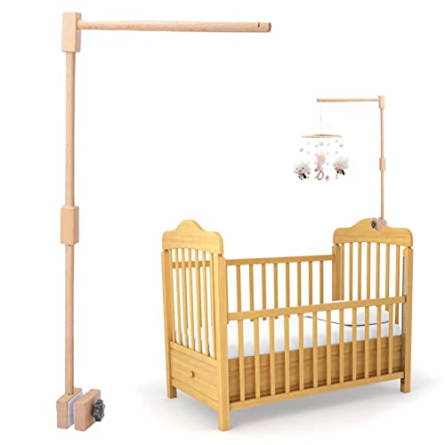 Crib Mobile Holder Arm | Wooden Nursery Mobile Arm,Rotated Baby Mobile for Crib with Hanging Holes for Children Room, Bedroom, Baby’s Room for Mothers, Friends,