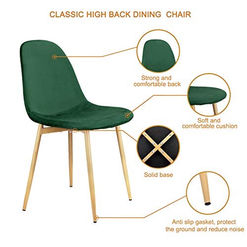 Higliocas Dining Chairs Velvet Accent Chair: Modern Dining Chairs Set of 4 in Dining Room and Kitchen Room