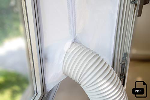 Window Seal for AC Unit/Portable Air Conditioner – Sealing AC with Zip and Adhesive Fastener – Best Way to Seal Casement Window With Maximum Length of 158 inches