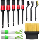 11 Pieces car Brush Set car Interior Cleaning, 5 Soft Quality Detail Brushes, 3 Wire Brushes, 2 air Conditioning Brushes and 1 Crevice Cleaning Brush for Cleaning The Interior Dashboard Engine