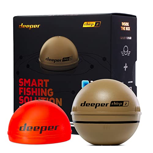 Deeper Chirp 2 Sonar Fish Finder - Portable Fish Finder and Depth Finder for Kayaks, Boats and Ice Fishing | Castable Deeper Fish Finder with Free User Friendly App