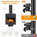 MaxEarn Magnetic Fireplace Fan with 4 Blades, Heat-Powered Stove Fan Without Power, Quiet Fireplace Fan with Thermometer and Adjustable Ring, Accessories for Stove Pipe/Wood Burn/Fire Pit