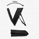 koolsoo Beach Chair with Back Support Foldable Chair Easy to Fold and Carry Beach Lounger Portable Stadium Chair Beach Floor Chair for Park Trekking, Black