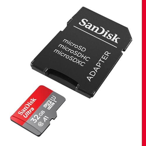 SanDisk 32GB Ultra microSDHC UHS-I Memory Card with Adapter - 120MB/s, C10, U1, Full HD, A1, Micro SD Card - SDSQUA4-032G-GN6MA