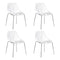 CangLong Modern Mid Century Plastic Shell Hollow Matal Legs Dining Chairs, 4 PCs Pack-Light, White 1