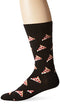 Hot Sox Men's Fun Food and Drink Crew Socks - 1 Pair Pack - Cool & Funny Novelty Fashion Socks, Pizza (Black), 6-12