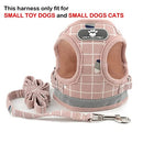 ZUNEA No Pull Small Dog Harness and Lead Set Adjustable Reflective Step-in Chihuahua Vest Harnesses Mesh Padded Plaid Escape Proof Puppy Jacket for Boy Girl Pet Dogs Cats Pink XS