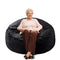 WhatsBedding Bean Bag Chairs for Adults Filled with Memory Foam, Large Bean Bag Sofa, Furniture Bag with Soft Dutch Velvet Cover,Black, 3 FT