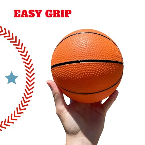 Botabee 5" Mini Basketball Balls for Mini Hoop Basketball or Over The Door Basketball Hoop Games | PVC, Small Basketball for Indoor or Outdoor Play (Mini Basketball, 3 Pack)