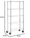 Amazon Basics 5-Shelf Adjustable, Heavy Duty Storage Shelving Unit on 4'' Wheel Casters, Metal Organizer Wire Rack, Chrome (76.2L x 35.56W x 164.47H) cm