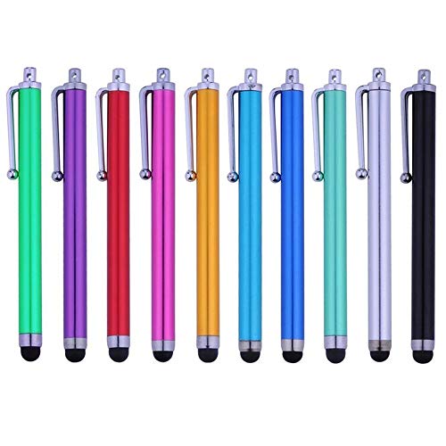 [10 Pack] MEZON Premium Universal Capacitive Touch Screen Stylus Pens – Vibrant Colours, Lightweight Design, Convenient Size 10cm – Compatible with All Tablets and Smartphones