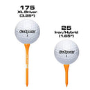 GoSports 3.25" XL Premium Wooden Golf Tees - 200 XL Tee Player's Pack Driver and Iron/Hybrid Tees, Choose Your Tee Color