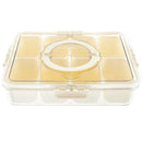 Divided Serving Tray with Lid and Handle Snack Platters Organizer with 8 Compartments Reusable Plastic Appetizer Tray Good Sealing Snack Divided Platter for Nut Candy Snacks