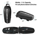 ROCKBROS Bike Bag Front Frame Bag Bicycle Top Tube Bag EVA Shell Water-Resistant Mountain Bike Storage Pouch Shockproof for Bike Accessories Tools Black