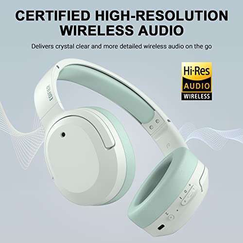 Edifier W820NB Plus Active Noise Cancelling Headphones, Wireless Over Ear Headphones with Hi-Res Sound, 49H Playtime, Bluetooth Headphones with Comfortable Fit, Custom EQ via App, Green