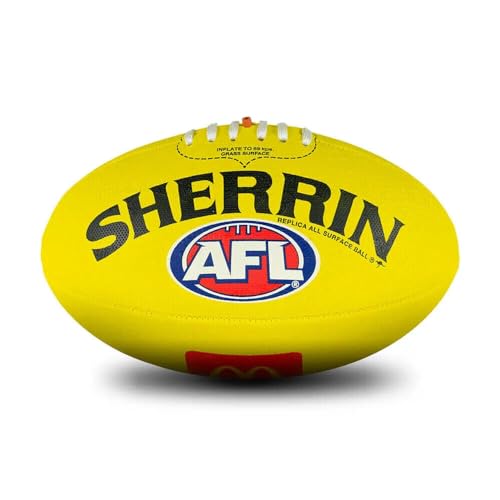 Sherrin AFL Replica All Surface Football, Yellow, Size 5