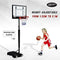 Genki Kids Portable Basketball Hoop Stand System Height Adjustable 1.65m to 2.1m w/Wheels & Scoreboard Indoor Outdoor