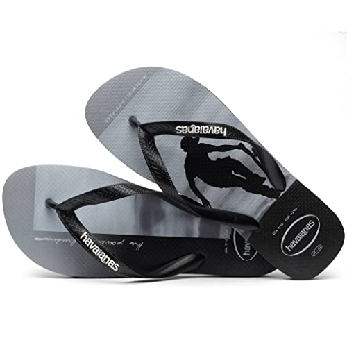 Havaianas Men's Aloha Whitewhite Green Flip Flops, Black White White, 8/8.5 US