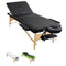 Zenses Massage Table 75cm Portable 3 Fold Wooden Beauty Bed Black