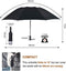 AUSDIN Reverse Umbrella-Automatic Umbrellas-Traval Compact Umbrella-10 Fiberglass Ribs Strong Enough-Windproof Umbrella-Double Layer Vinyl-UV Protection UPF 50+