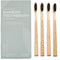 Zenify Earth Bamboo Toothbrush Adult (Set of 4) - Charcoal Infused Soft BPA Free Bristles - Biodegradable Handle - Australian Owned