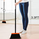 (Orange Broom and Dustpan) - TreeLen Dust Pan and Broom/Dustpan Cleans Broom Combo with 100cm Long Handle for Home Kitchen Room Office Lobby Floor Use Upright Stand up Dustpan Broom Set