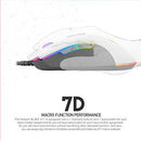 Fantech Gaming PC Mouse 10000 Adjustable DPI Wired RGB LED Light Seven Macro Button Computer Mice (X17) (White)