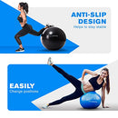 DYNAPRO - Exercise Ball, Extra Thick Anti-Burst Material, Heavy Duty Yoga Ball for Workout, Pregnancy and Physical Therapy, Hand Pump and Exercise Resource Included, Blue