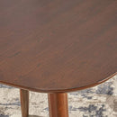 Bass Mid Century Modern Square Faux Wood Dining Table, Walnut Finish