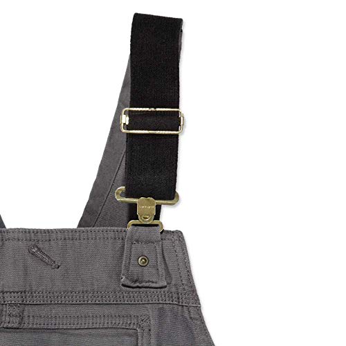Carhartt Mens Rugged Flex® Relaxed Fit Canvas Bib Overall, Gravel, 44W x 34L
