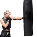 Jayefo Sports Punching Bag - Hanging Boxing Bag for MMA, Karate, Judo, Muay Thai, Kickboxing, Self Defense Training for Training at Home or Gym - Unfilled Heavy Bag 70 to 100 lbs - 4FT - Black