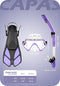 CAPAS Snorkel Mask Fins Set, Travel Size Snorkeling Gear for Adults with Short Adjustable Swim Fins, High Resistant Scuba Diving Mask and Dry Top Snorkel, Come with a Carrying Bag