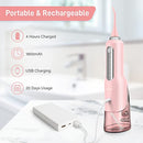 Sejoy Cordless Water Flosser, Water Dental Flosser Water Flossers for Teeth Portable Oral Irrigator Rechargeable for Home Travel Office, 270ML IPX7 Waterproof 5 Cleaning Modes & 5 Jet Tips, Pink