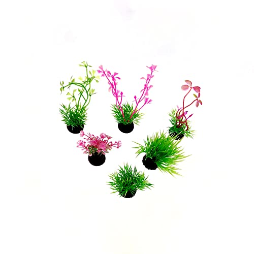 Small Artificial Aquatic Plants ，Plastic Aquariums Plants Decorations,Used for Household and Office Aquarium Simulation Plastic Hydroponic Plants（9 Pack）