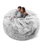 YudouTech Bean Bag Chair Cover(Cover Only,No Filler),Big Round Soft Fluffy PV Velvet Washable Bean Bag Lazy Sofa Bed Cover for Adults,Living Room Bedroom Furniture Outside Cover,150cm Snow Grey.