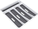 FYY Cutlery Organizer for Drawer, 5 Compartments Drawer Organizer, Kitchen Storage Tray for Flatware, Silverware, Cooking Utensils, BPA Free Plastic Cutlery Tray for Kitchen Bathroom & Office Supplies