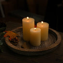 Rustic Wood Tray Candle Holder Set of 2, Large Round Wooden Catch-All Holders, Natural Farmhouse Coffee Decorative, Table Accessories for Home, Kitchen, Dining Room