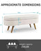 ECLYL Oval Storage Bench 43.5" Linen Fabric Upholstered Entryway Bench with Solid Wood Legs Ottoman Bench Indoor Bench for Living Room/Bedroom/End of Bed/Entryway (Beige)