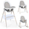 BABY JOY 4-in-1 Baby High Chair, Wooden Highchair Booster Seat w/Adjustable Seat & Double Removable Tray, Infant Dining Chairs Rocking Chair w/Storage Bag, Footrest & 3-Point Safety Belt, Gray