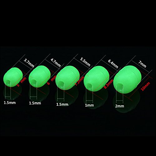 OriGlam 【Happy Shopping Day】 100pcs Soft Plastic Luminous Glow Fishing Beads, Beads Round Beads Fishing Lures, Green Sea Fishing Bead Fishing Tackle Tools