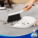 MR.SIGA Dustpan and Brush Set, Portable Cleaning Brush and Dustpan Combo with Bamboo Handle, 1 Set