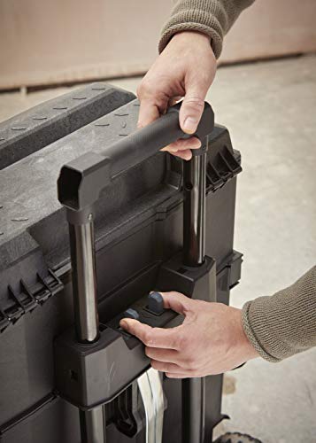 STANLEY FATMAX Cantilever Rolling Toolbox Trolley, 4 Level Workstation with Portable Tote Tray for Tools and Small Parts, 1-94-210