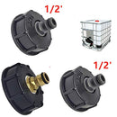 NC 2pcs IBC Tank Adapter S60x6 to 4 Water Pipe Tap Cap Joint 1/2" Thread Connector Replacement Valve Fitting Course Tank Cover Tap Water Butt Storage Tank Hose Fitting Parts, Black, One Size (HYJT1)