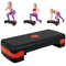 ADVWIN Adjustable Workout Aerobic Stepper Step Platform Trainer, Exercise & Fitness Step Platform w/Anti-Skid and Shock Absorbing Surface, Black + Red