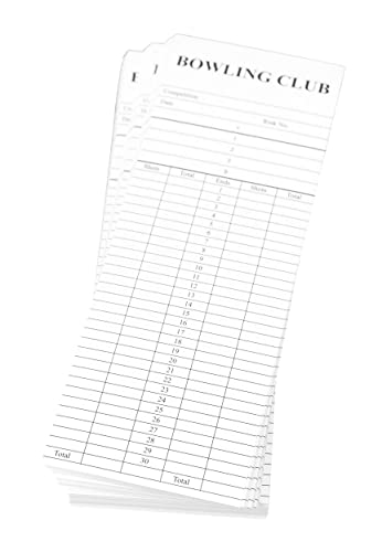 Acclaim Lawn Bowls Scorecards Scoring Pads Score Cards 500 Single Sided White With Black Text Card Printed Sheets 8 1/4" x 2 3/4"