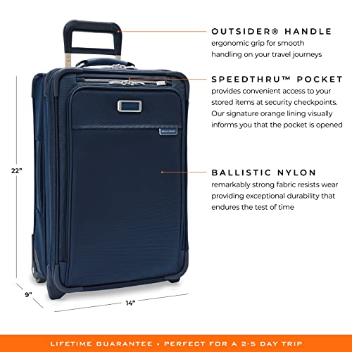 Briggs & Riley Baseline Uprights, Navy, 22-inch Baseline Essential Carry-On, Baseline Uprights